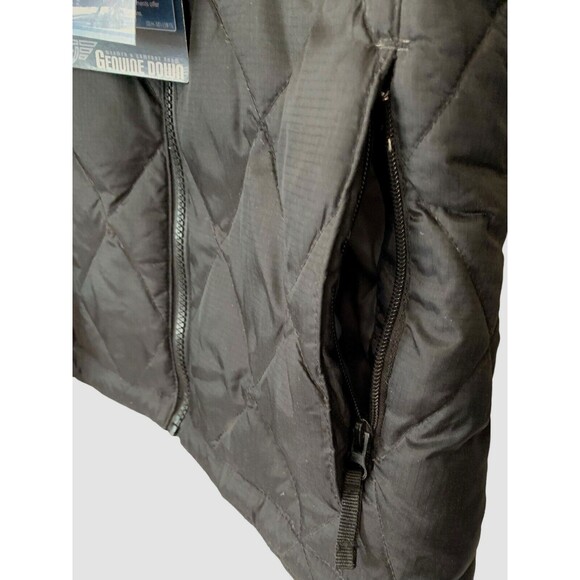 Steve & Barry's Women's Medium Double Down Puffer Jacket Coat Black Full Zip NWT - Picture 3 of 8